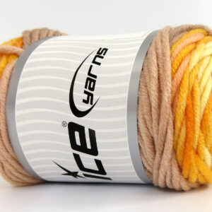 3x100gr Wool Superbulky Batik Light Salmon, Light Camel, Gold Shades