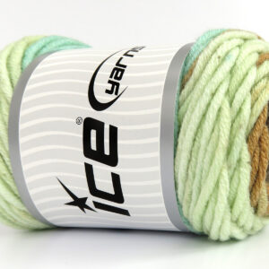 3x100gr Wool Superbulky Batik Brown Shades, Green Shades
