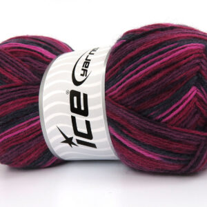 4x100gr Sock Varicolor Pink, Purple Shades, Grey