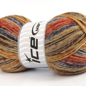 4x100gr Sock Varicolor Gold, Blue, Orange, Cream
