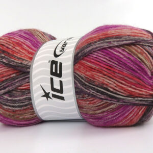 4x100gr Sock Varicolor Black, Pink, Red, Cream