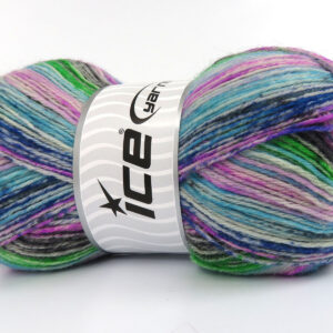 4x100gr Sock Varicolor Turquoise, Blue, Pink, Black, Green