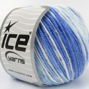 8x50gr Lorena Pastel Blue Shades, White