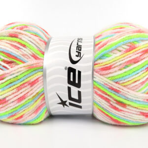 4x100gr Print Baby Neon Green, Salmon Shades, Turquoise, Light Pink