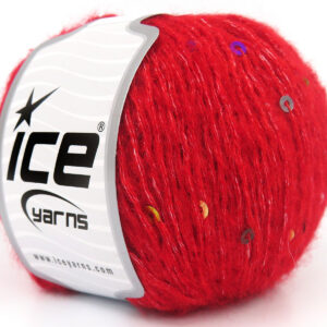 6x50gr Mohair Paillette Red