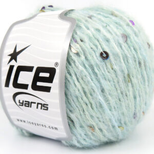 6x50gr Mohair Wool Paillette Water Green