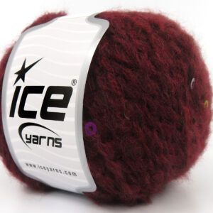 6x50gr Mohair Wool Paillette Burgundy