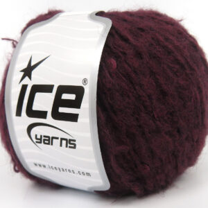 6x50gr Mohair Wool Paillette Maroon
