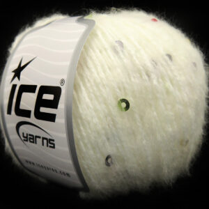 6x50gr Mohair Paillette White