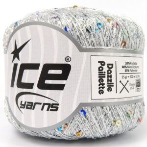 6x25gr Dazzle Paillette Silver, White
