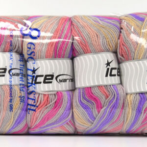 4x100gr GumBall Light Grey, Pink Shades, Cream, Lilac
