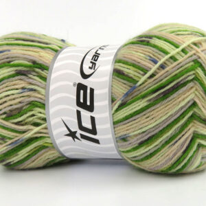 4x100gr Sock Varicolor Green Shades, Grey Shades, Blue, Beige