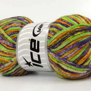 4x100gr Cotton Splash Purple, Green, Orange, Brown, Yellow