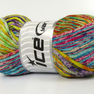 4x100gr Cotton Splash Purple, Yellow, Green, Orange, Turquoise, Red