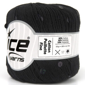 4x50gr Cotton Paillette Fine Black
