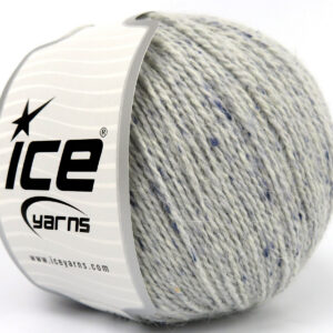 4x100gr Baby Alpaca Tweed Light Grey, Light Blue