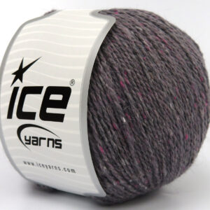 4x100gr Baby Alpaca Tweed Grey, Light Maroon