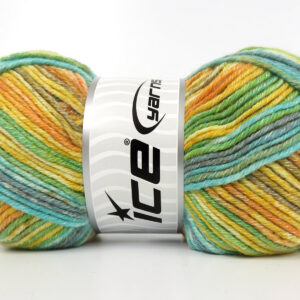 4x100gr Cottonac Spray Green, Orange, Yellow, Brown, Turquoise