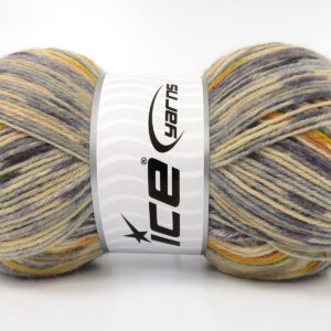 4x100gr Sock Design Grey Shades, Blue Shades, Gold Shades, Camel