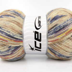 4x100gr Sock Design Cream, Camel, Purple, Blue Shades, Terra Cotta