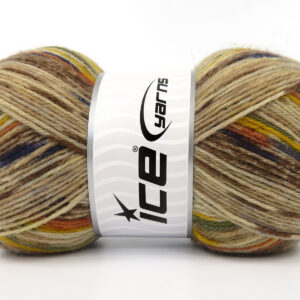 4x100gr Sock Design Brown Shades, Blue, Gold Shades, Green
