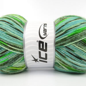4x100gr Sock Design Green shades, Brown Shades, Turquoise Shades