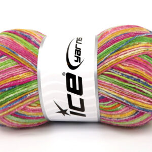 3x100gr Sock Print Pink Shades, Blue, Green, Gold