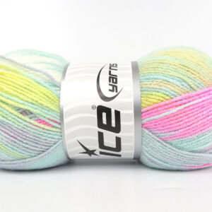4x100gr Baby Pastel Pink, Yellow, Green Shades, Light Grey, White