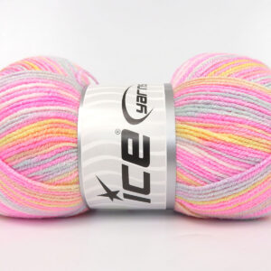 4x100gr Baby Pastel Pink, Yellow, Light Orange, Light Grey, White