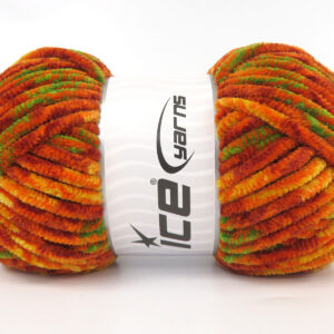 4x100gr Chenille Safari Orange Shades, Yellow, Neon Green
